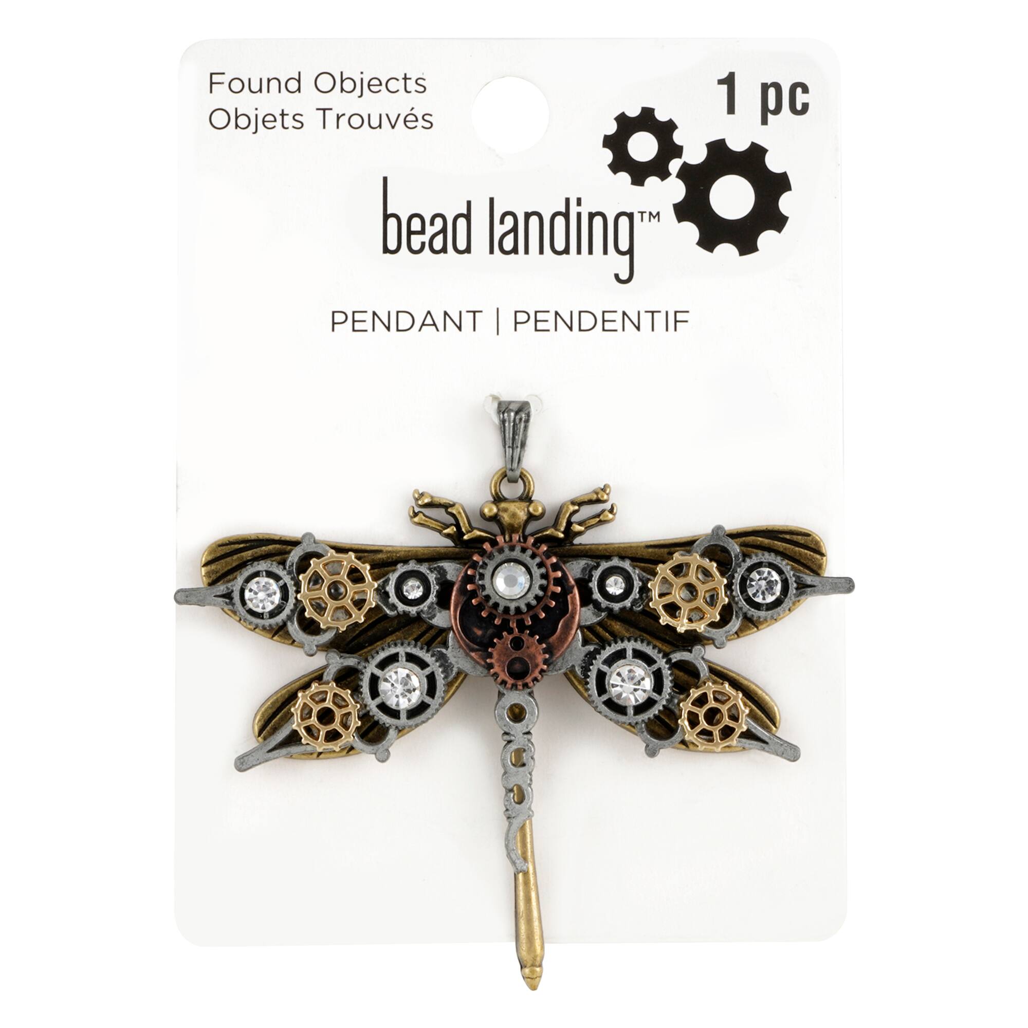 12 Pack: Found Objects Clockwork Dragonfly Pendant by Bead Landing™